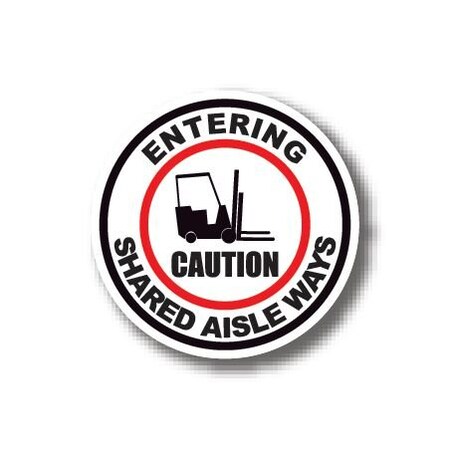 Ergomat 12in CIRCLE SIGNS - Caution Entering Shared Aislways DSV-SIGN 144 #1819 -UEN